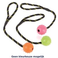 Happy Pet Tough Toys Bal Studded Aan Touw Rubber